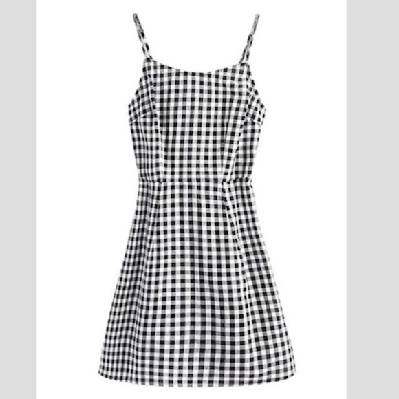 Mini Spaghetti Strap Gingham Dress - Picture 1 of 4
